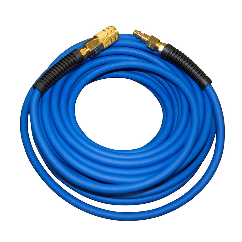 Hybrider Flex 1/4" 50ft Hybrid Air Hose with Quick Connect Air Fittings